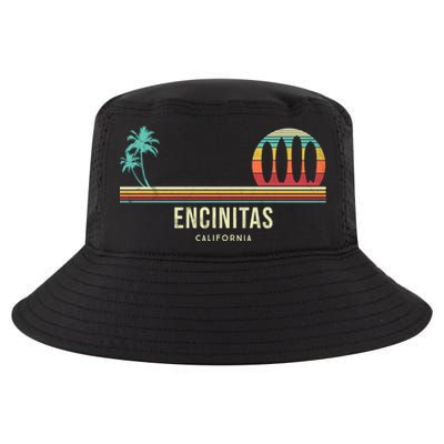 California Surf Encinitas Vintage Surf Board Surfer Meaningful Gift Cool Comfort Performance Bucket Hat