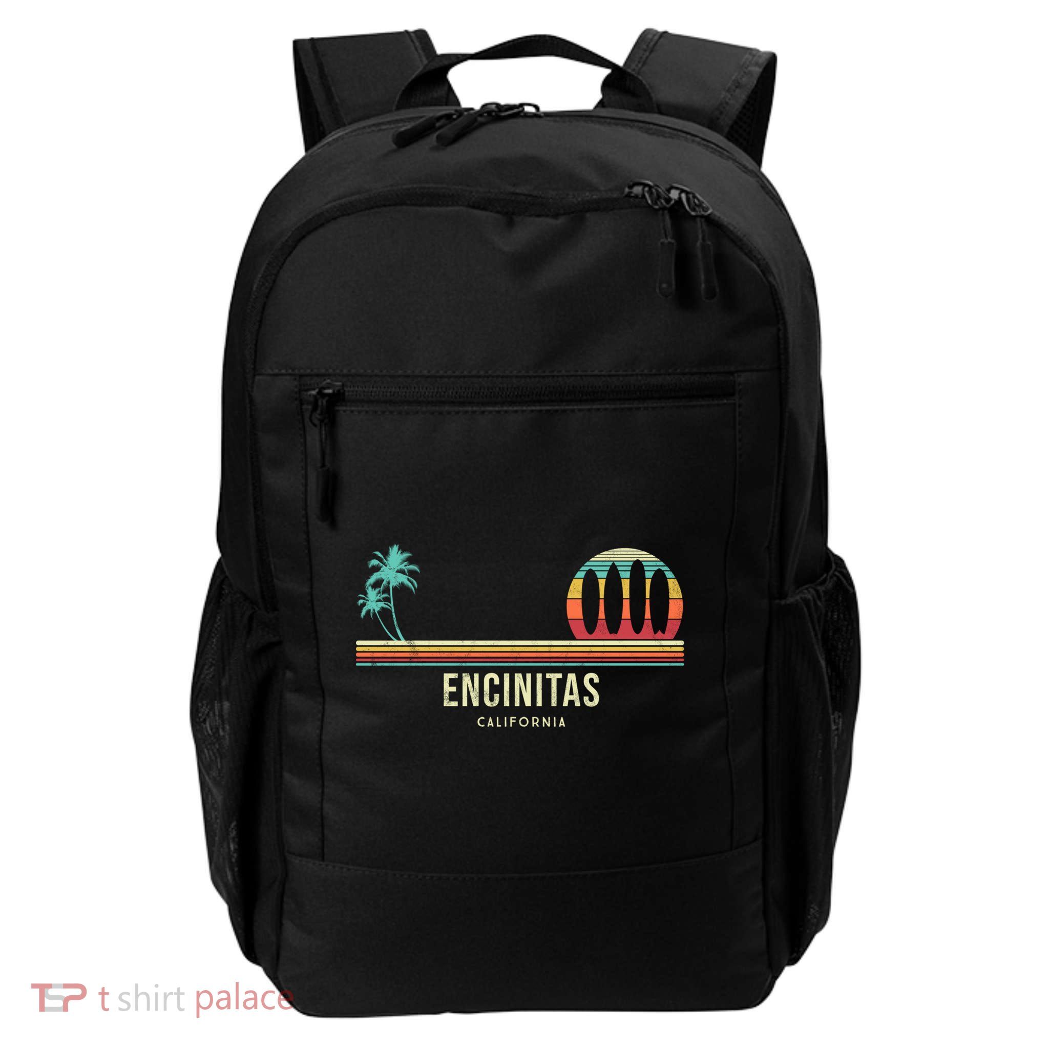 California Surf Encinitas Vintage Surf Board Surfer Meaningful Gift Backpack