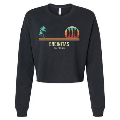 California Surf Encinitas Vintage Surf Board Surfer Meaningful Gift Cropped Pullover Crew
