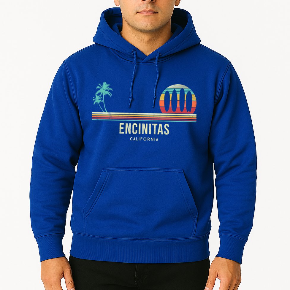 California Surf Encinitas Vintage Surf Board Surfer Meaningful Gift Hoodie
