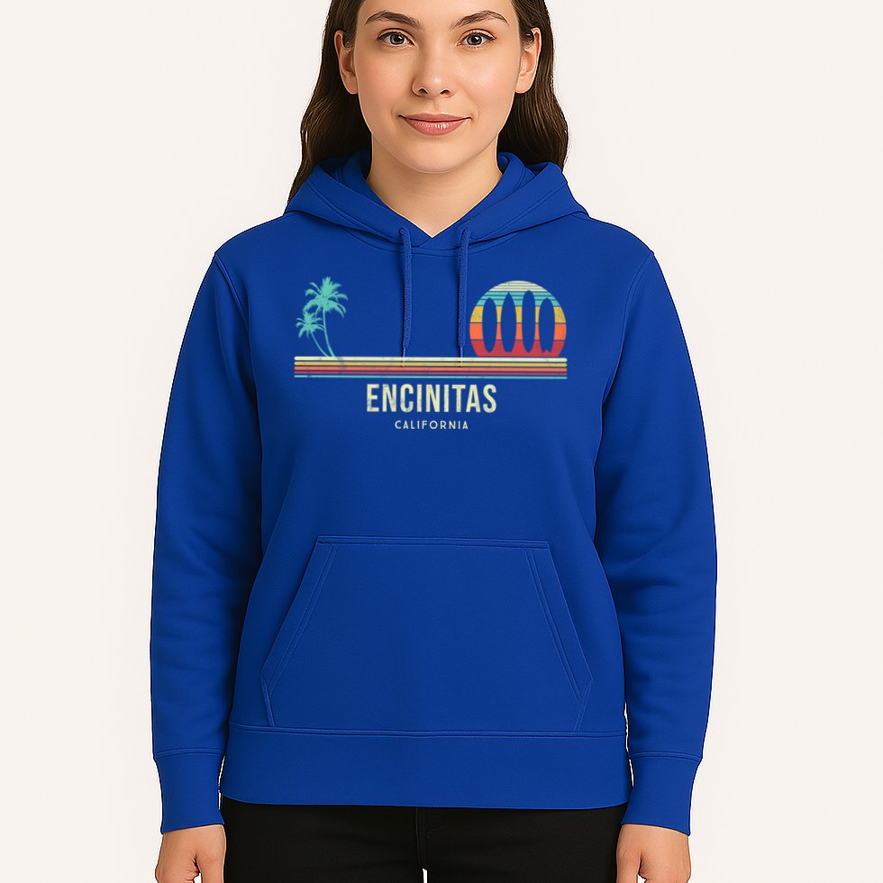 California Surf Encinitas Vintage Surf Board Surfer Meaningful Gift Hoodie