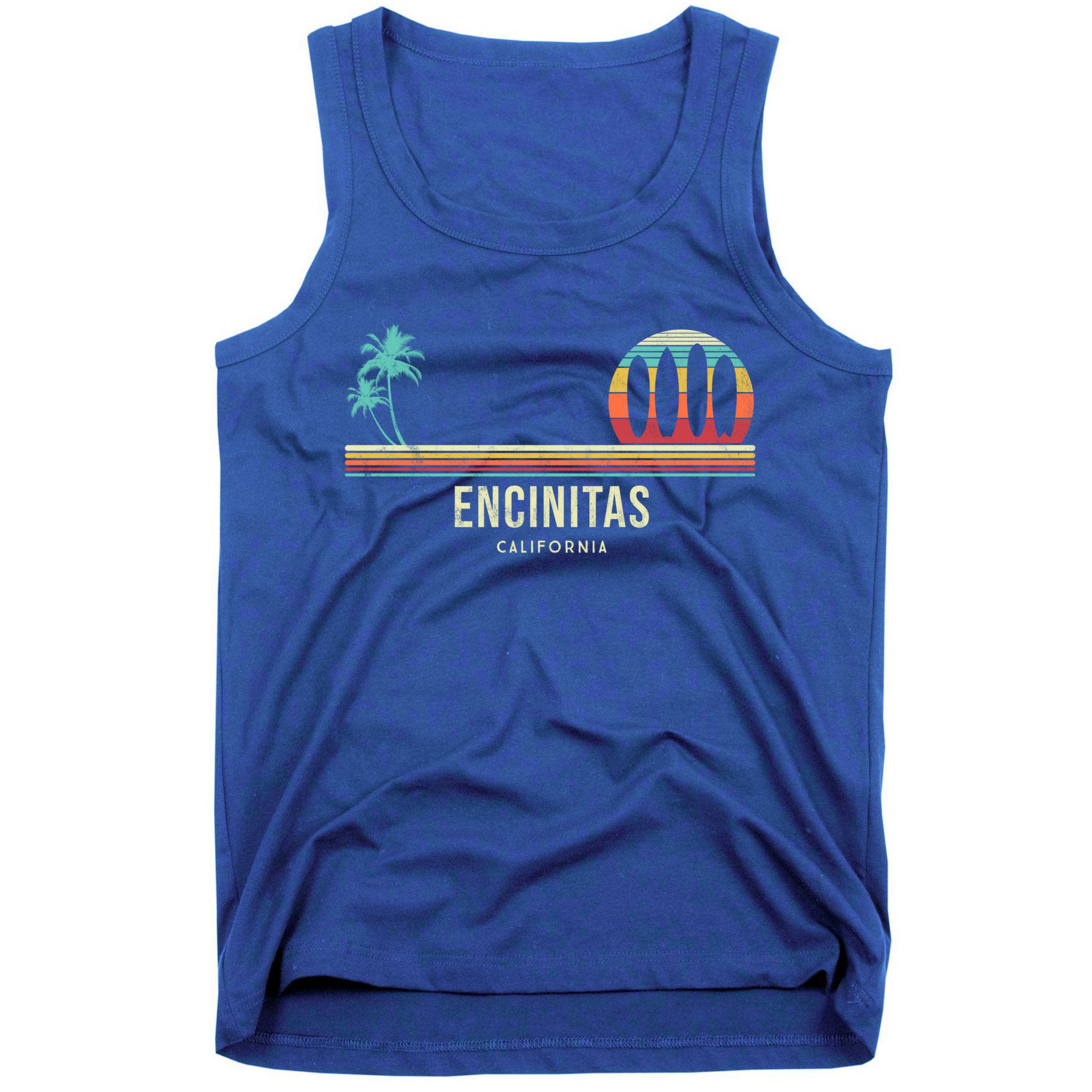California Surf Encinitas Vintage Surf Board Surfer Meaningful Gift Tank Top