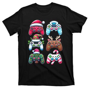 Christmas Santa Elf Gaming Controllers Gamer Xmas T-Shirt