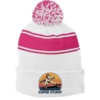 Cupid Stunt Embarrassing Stripe Pom Pom Beanie