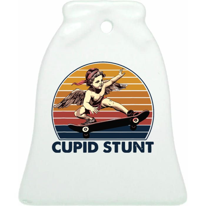 Cupid Stunt Embarrassing Ceramic Bell Ornament