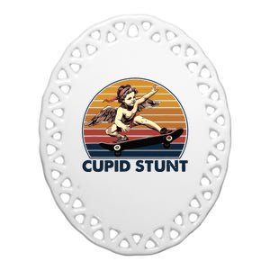 Cupid Stunt Embarrassing Ceramic Oval Ornament