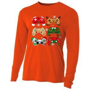 Christmas Santa Elf Gaming Controllers Gamer Xmas Cooling Performance Long Sleeve Crew