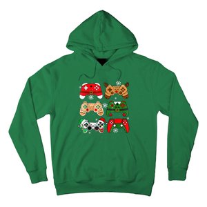 Christmas Santa Elf Gaming Controllers Gamer Xmas Hoodie