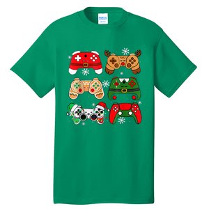 Christmas Santa Elf Gaming Controllers Gamer Xmas Tall T-Shirt