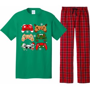 Christmas Santa Elf Gaming Controllers Gamer Xmas Pajama Set