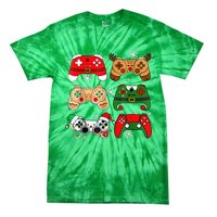 Christmas Santa Elf Gaming Controllers Gamer Xmas Tie-Dye T-Shirt