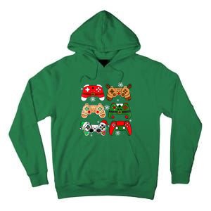 Christmas Santa Elf Gaming Controllers Gamer Xmas Tall Hoodie