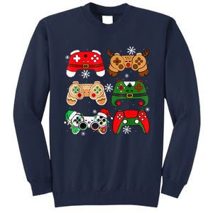 Christmas Santa Elf Gaming Controllers Gamer Xmas Tall Sweatshirt