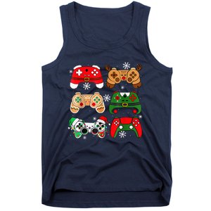 Christmas Santa Elf Gaming Controllers Gamer Xmas Tank Top