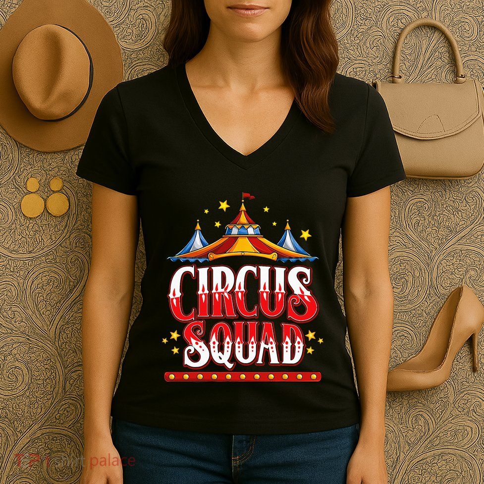 Circus Squad Event Carnival Staff Birthday Party Theme Show Women's V-Neck T-Shirt