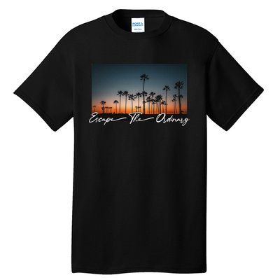 Cute Summer Escape Palm Trees Sunset Vibes Tall T-Shirt