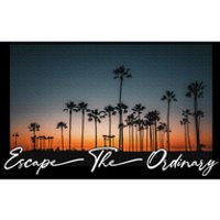 Cute Summer Escape Palm Trees Sunset Vibes Bumper Sticker