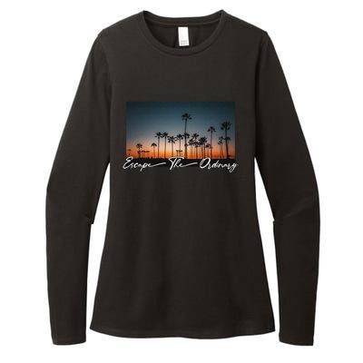 Cute Summer Escape Palm Trees Sunset Vibes Womens CVC Long Sleeve Shirt