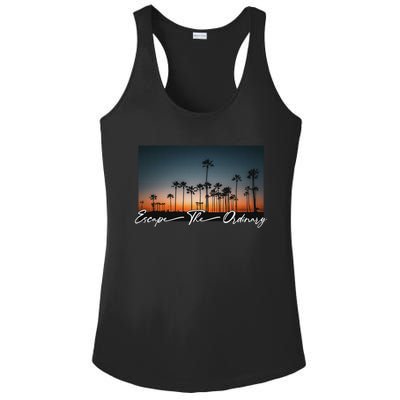 Cute Summer Escape Palm Trees Sunset Vibes Ladies PosiCharge Competitor Racerback Tank