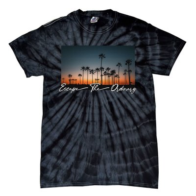 Cute Summer Escape Palm Trees Sunset Vibes Tie-Dye T-Shirt