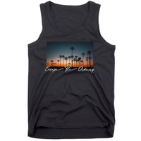 Cute Summer Escape Palm Trees Sunset Vibes Tank Top