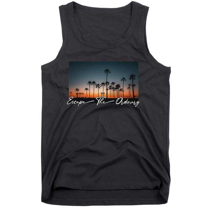 Cute Summer Escape Palm Trees Sunset Vibes Tank Top