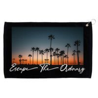 Cute Summer Escape Palm Trees Sunset Vibes Grommeted Golf Towel