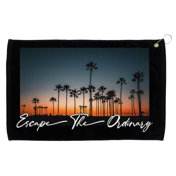 Cute Summer Escape Palm Trees Sunset Vibes Grommeted Golf Towel