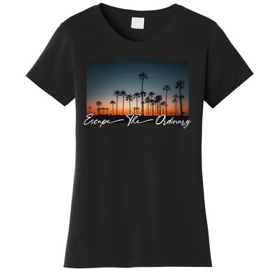 Cute Summer Escape Palm Trees Sunset Vibes Women's T-Shirt