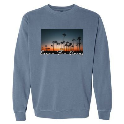 Cute Summer Escape Palm Trees Sunset Vibes Garment-Dyed Sweatshirt