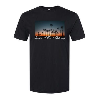 Cute Summer Escape Palm Trees Sunset Vibes Softstyle CVC T-Shirt