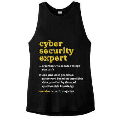 Cyber Security Expert Definition Distressed Computer Geek Gift Ladies PosiCharge Tri-Blend Wicking Tank