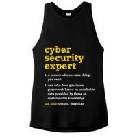 Cyber Security Expert Definition Distressed Computer Geek Gift Ladies PosiCharge Tri-Blend Wicking Tank