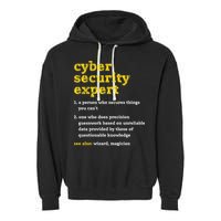 Cyber Security Expert Definition Distressed Computer Geek Gift Garment-Dyed Fleece Hoodie