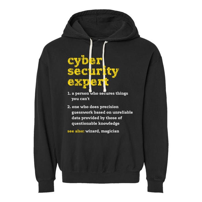 Cyber Security Expert Definition Distressed Computer Geek Gift Garment-Dyed Fleece Hoodie