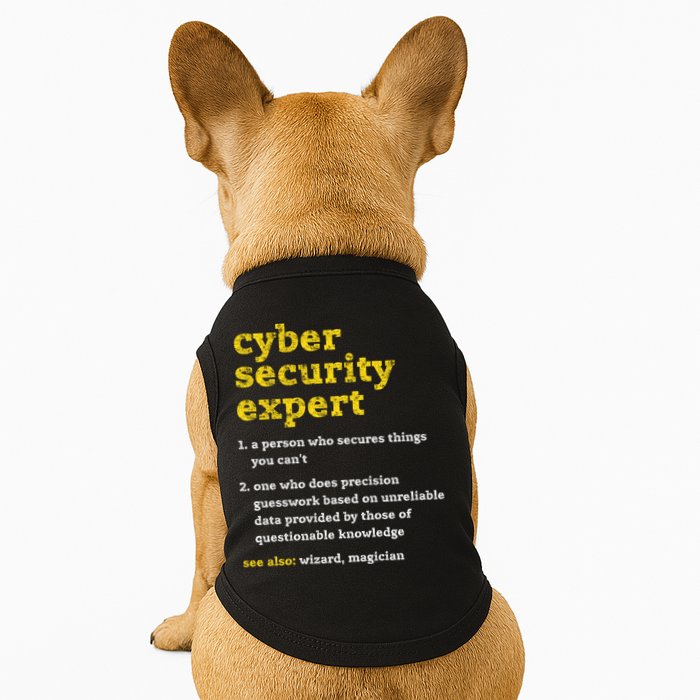 Cyber Security Expert Definition Distressed Computer Geek Gift Doggie Tank