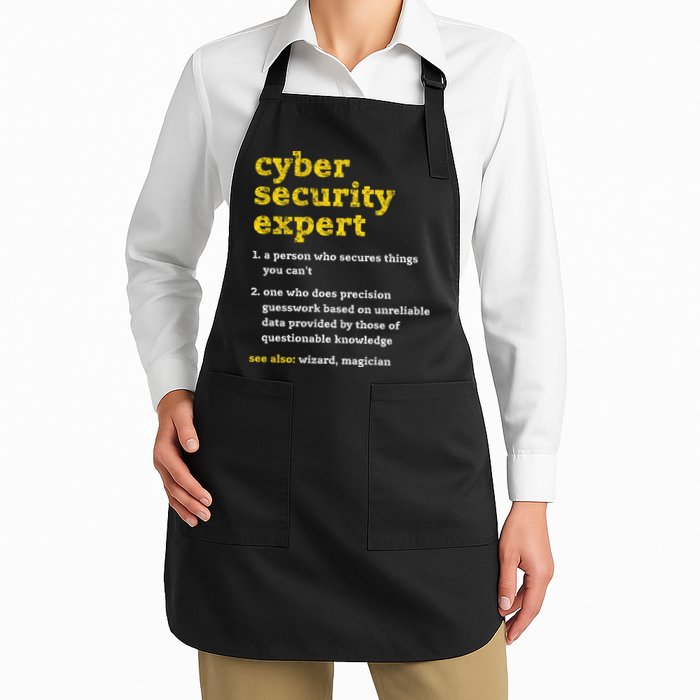 Cyber Security Expert Definition Distressed Computer Geek Gift Apron