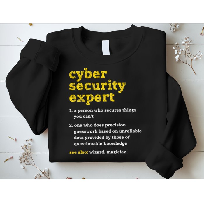 Cyber Security Expert Definition Distressed Computer Geek Gift Sweatshirt