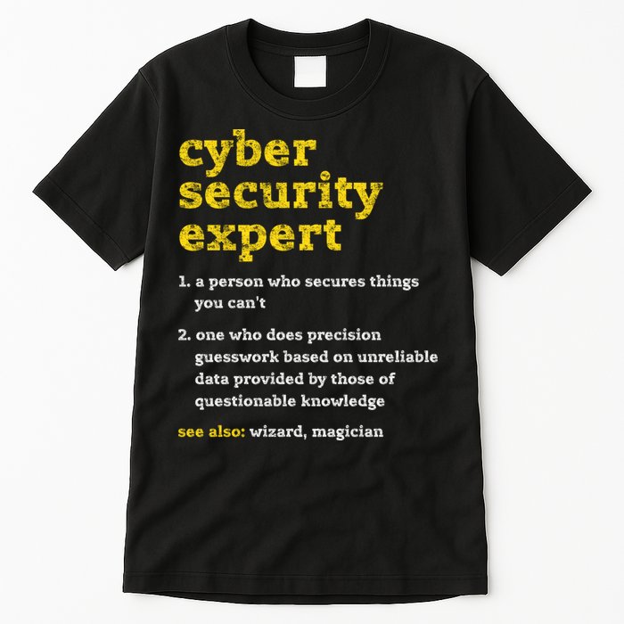 Cyber Security Expert Definition Distressed Computer Geek Gift Tall T-Shirt