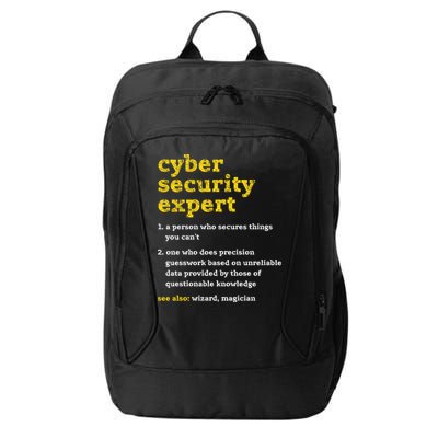 Cyber Security Expert Definition Distressed Computer Geek Gift City Backpack