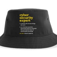 Cyber Security Expert Definition Distressed Computer Geek Gift Sustainable Bucket Hat
