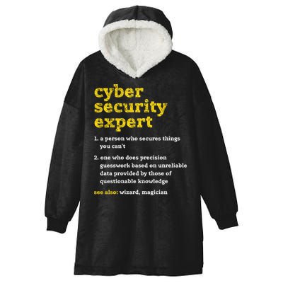 Cyber Security Expert Definition Distressed Computer Geek Gift Hooded Wearable Blanket