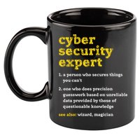 Cyber Security Expert Definition Distressed Computer Geek Gift 11oz C Handle Ceramic Mug
