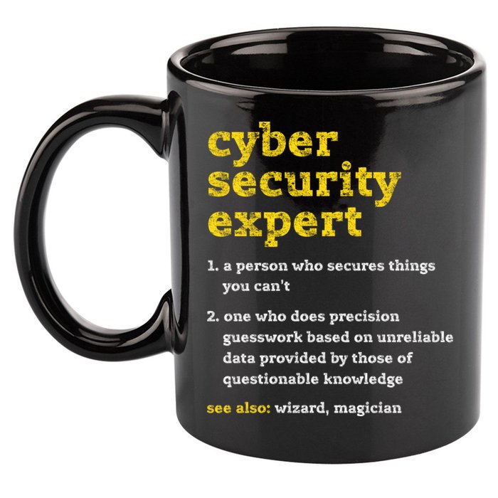 Cyber Security Expert Definition Distressed Computer Geek Gift 11oz C Handle Ceramic Mug