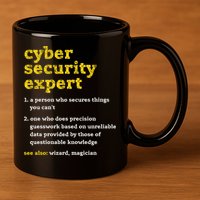 Cyber Security Expert Definition Distressed Computer Geek Gift 11oz C Handle Ceramic Mug
