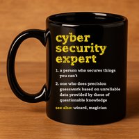 Cyber Security Expert Definition Distressed Computer Geek Gift 11oz C Handle Ceramic Mug