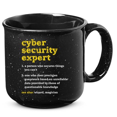 Cyber Security Expert Definition Distressed Computer Geek Gift 15oz Campfire Ceramic Mug