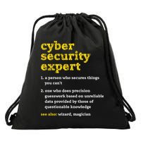 Cyber Security Expert Definition Distressed Computer Geek Gift Drawstring Bag