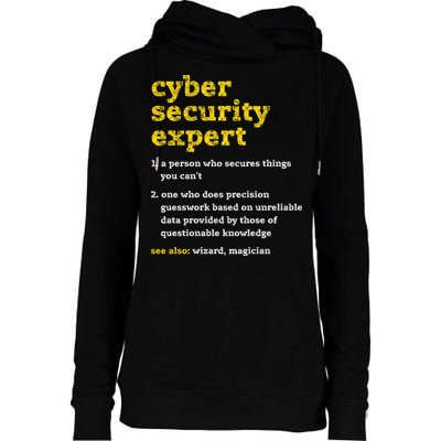 Cyber Security Expert Definition Distressed Computer Geek Gift Womens Funnel Neck Pullover Hood