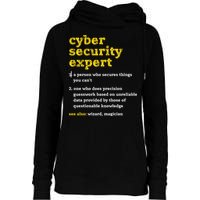 Cyber Security Expert Definition Distressed Computer Geek Gift Womens Funnel Neck Pullover Hood
